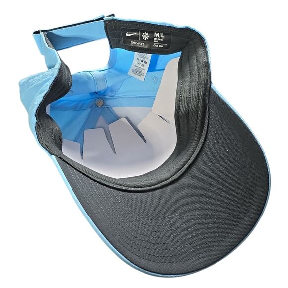 Nike Dri-FIT Club Structured Swoosh Unisex Strapback Hat M/L Light Blue OSFM Cap - Picture 8 of 9